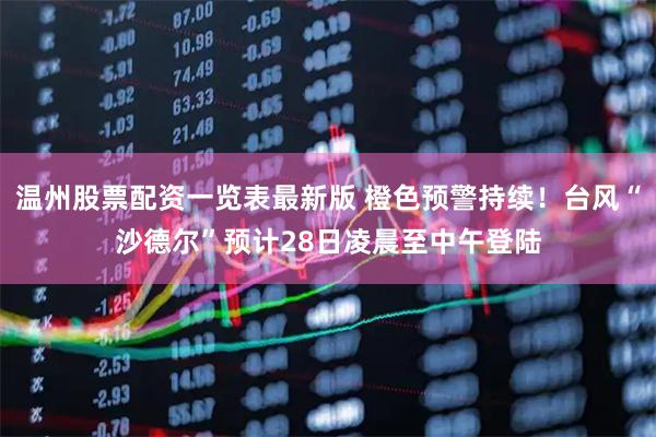 温州股票配资一览表最新版 橙色预警持续！台风“沙德尔”预计28日凌晨至中午登陆